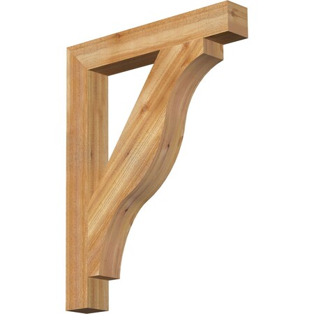 Ekena Millwork Funston Block Rough Sawn Bracket, Western Red Cedar, 4"W x 28"D x 36"H BKT04X28X36FST05RWR